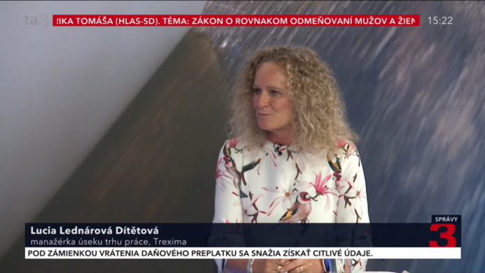 Lucia Lednárová z Trexima Bratislava v relácii TA3